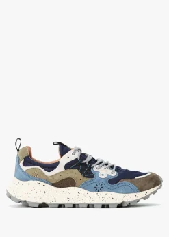 Clearance FLOWER MOUNTAIN Men’s Yamano 3 Uni Blue Suede & Nylon Trainers