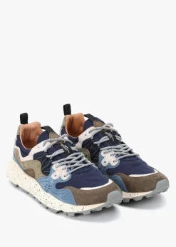 Clearance FLOWER MOUNTAIN Men’s Yamano 3 Uni Blue Suede & Nylon Trainers