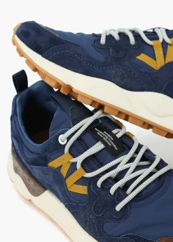 Hot FLOWER MOUNTAIN Men’s Yamano 3 Uni U.W. Navy Suede & Nylon Trainers