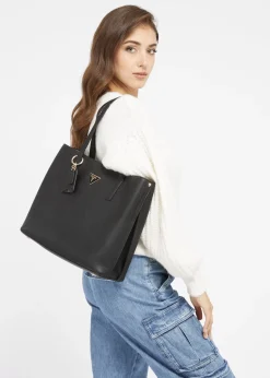 Hot GUESS Meridian Girlfriend Black Tote Bag