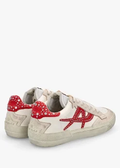 Hot ASH Moonlight Studs Beige White Aura Leather Trainers