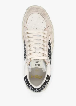 Fashion ASH Moonlight Studs Beige White Black Off White Leather Trainers