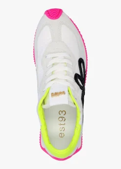 Online DANIEL Movie Pink & Yellow Suede Runner Trainers