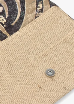 Hot BLE Multicoloured Black Envelope Clutch Bag