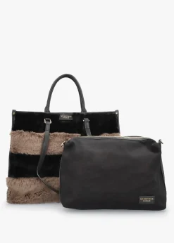 Hot MY BEST BAG Multicoloured Faux Fur & Leather Tote Bag
