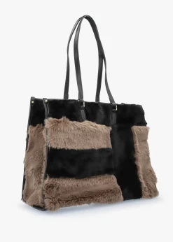 Hot MY BEST BAG Multicoloured Faux Fur & Leather Tote Bag
