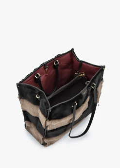 Hot MY BEST BAG Multicoloured Faux Fur & Leather Tote Bag