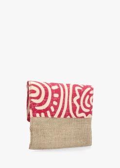 Fashion BLE Multicoloured Pink Envelope Clutch Bag