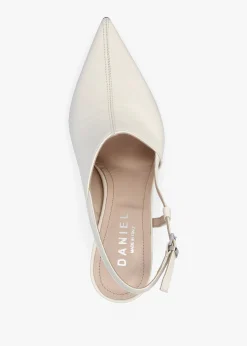 Outlet DANIEL Nammy Cream Leather Asymmetric Sling Back Court Shoes