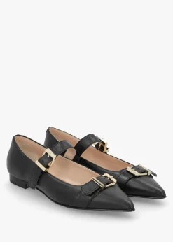 Fashion DANIEL Nancy Black Leather Pointed Toe Pumps