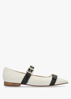 New DANIEL Nancy White Leather Pointed Toe Pumps