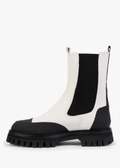 Online DANIEL Nellie White Leather Toe Cap Chelsea Boots