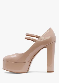 Best DANIEL Nomary Nude Patent Leather Platform Heeled May Janes