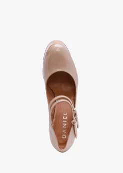 Best DANIEL Nomary Nude Patent Leather Platform Heeled May Janes