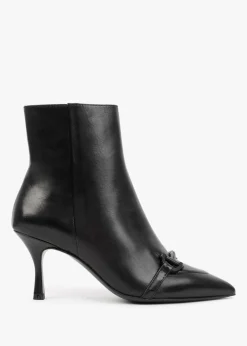 Online DANIEL Nuckle Black Leather Horsebit Ankle Boots