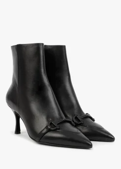 Online DANIEL Nuckle Black Leather Horsebit Ankle Boots