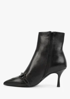Online DANIEL Nuckle Black Leather Horsebit Ankle Boots