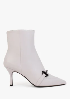 Sale DANIEL Nuckle Light Grey Leather Horsebit Ankle Boots