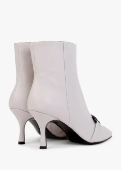 Sale DANIEL Nuckle Light Grey Leather Horsebit Ankle Boots