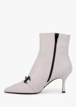 Sale DANIEL Nuckle Light Grey Leather Horsebit Ankle Boots