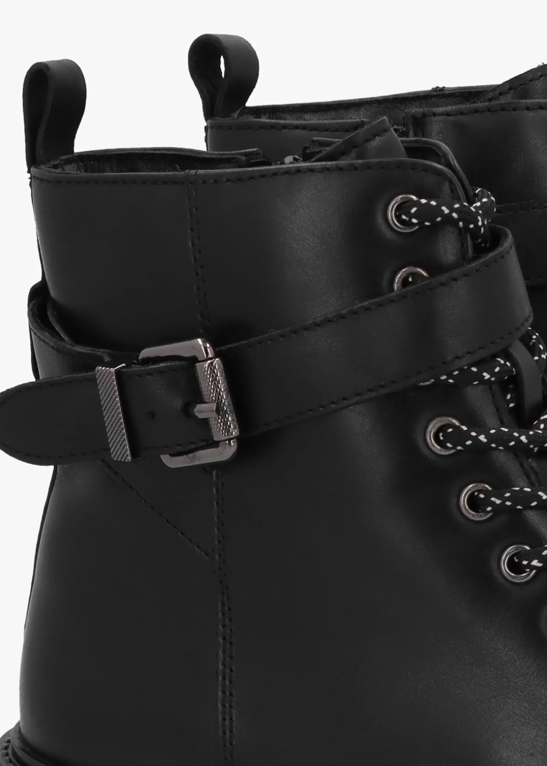 New MODA IN PELLE Omola Black Leather Buckle Ankle Boots
