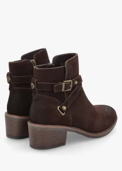 Outlet MODA IN PELLE Orlena Brown Suede Cross Strap Ankle Boots
