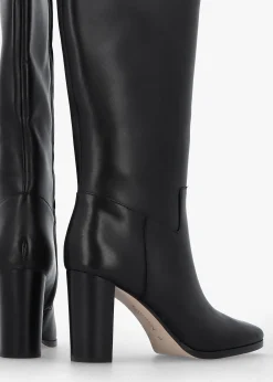 Clearance LAUREN RALPH LAUREN Page II Black Leather Block Heel Knee Boots