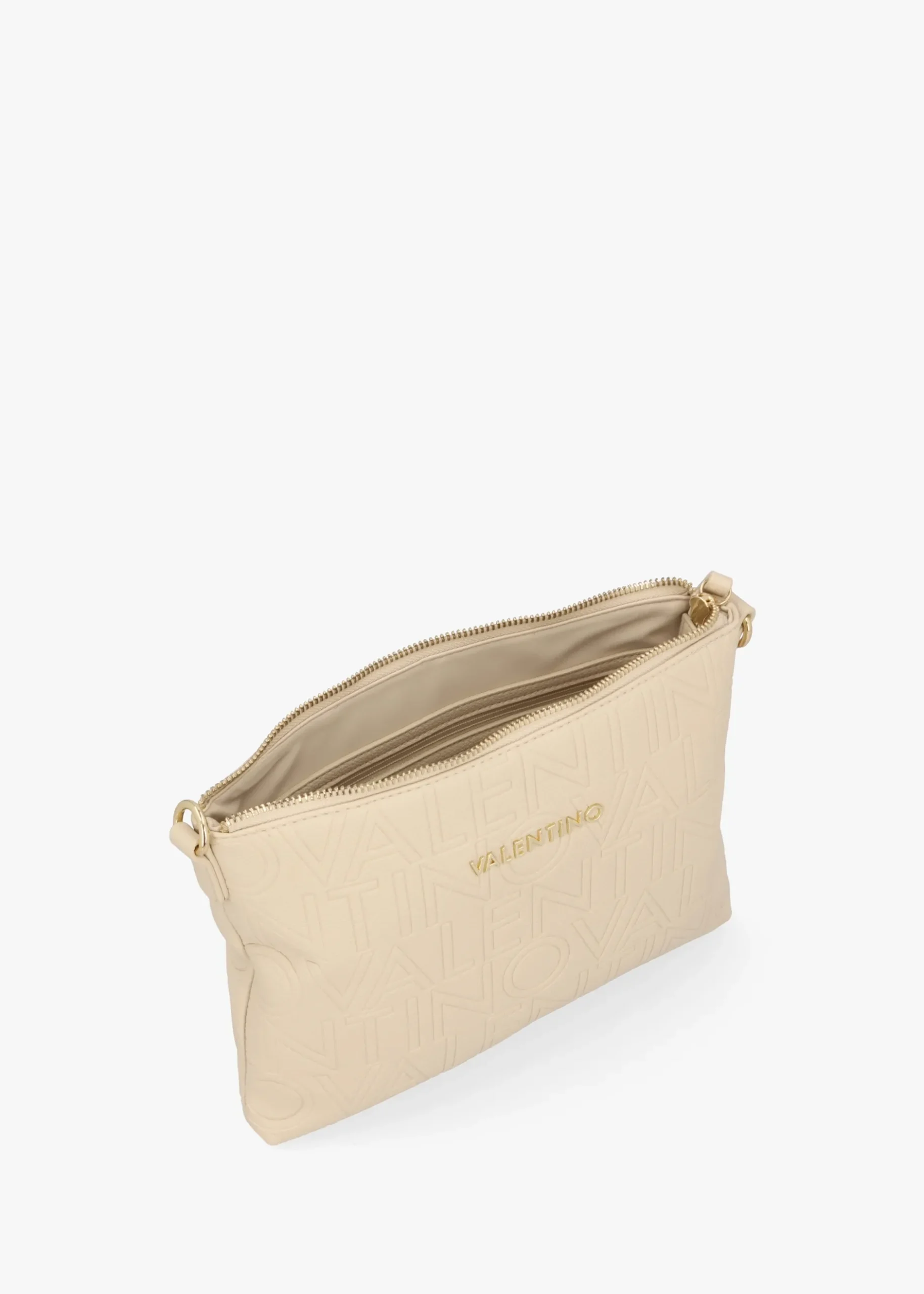 Online VALENTINO BAGS Pansy Logo Top Zip Ecru Cross-Body Bag