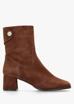 Discount DANIEL Payton Tan Suede Block Heel Ankle Boots