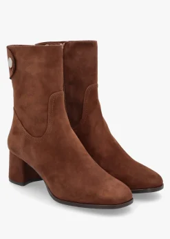 Discount DANIEL Payton Tan Suede Block Heel Ankle Boots