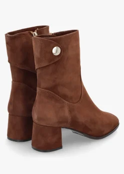 Discount DANIEL Payton Tan Suede Block Heel Ankle Boots