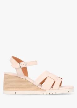 Clearance MODA IN PELLE Pedie Off White Leather Wedge Sandals