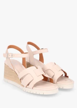 Clearance MODA IN PELLE Pedie Off White Leather Wedge Sandals