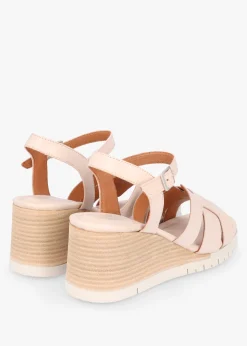 Clearance MODA IN PELLE Pedie Off White Leather Wedge Sandals
