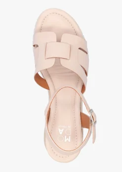 Clearance MODA IN PELLE Pedie Off White Leather Wedge Sandals