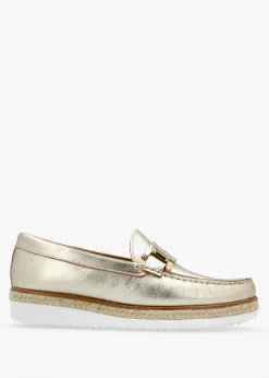 Online DANIEL Peonie Gold Leather Loafers