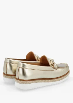Online DANIEL Peonie Gold Leather Loafers