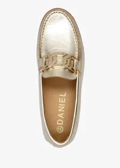 Online DANIEL Peonie Gold Leather Loafers