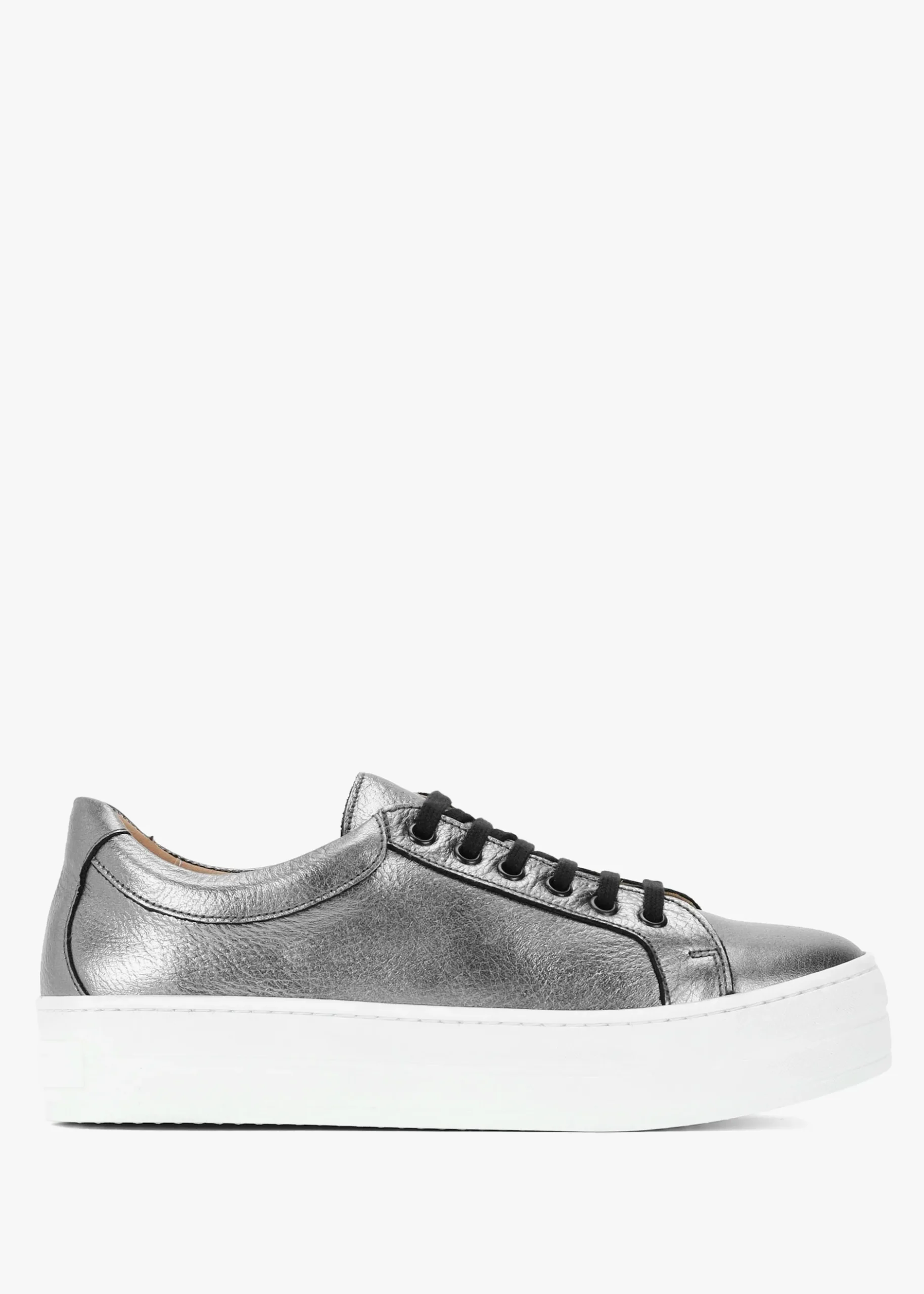 Online DANIEL Piccadilly Circus Pewter Leather Flatform Trainers