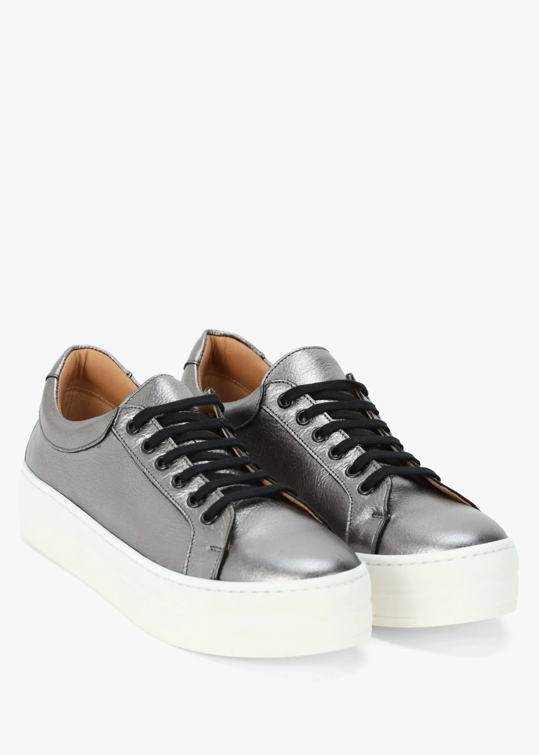 Online DANIEL Piccadilly Circus Pewter Leather Flatform Trainers
