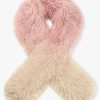 New CHARLOTTE SIMONE Pink Ombre Shaggy Mongolian Lambswool Scarf