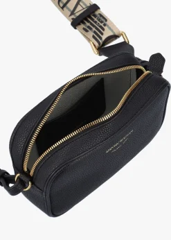 Sale EMPORIO ARMANI Piped Black & Silver Camera Bag