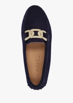 New DANIEL Privey Navy Suede Moccasin Loafers