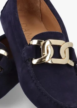 New DANIEL Privey Navy Suede Moccasin Loafers