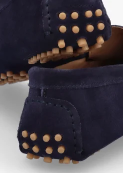 New DANIEL Privey Navy Suede Moccasin Loafers