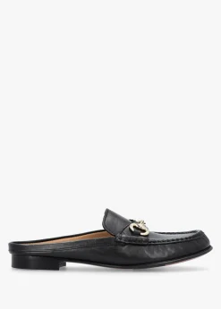 Sale DANIEL Pule Black Leather Backless Mule Loafers