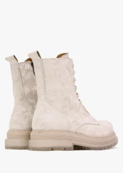Outlet DANIEL Rammie White Leather Camo Ankle Boots