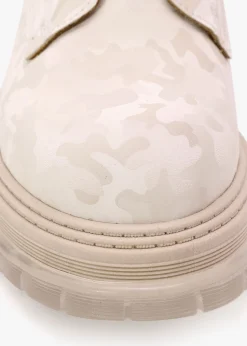 Outlet DANIEL Rammie White Leather Camo Ankle Boots