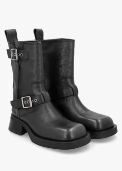 Online MIISTA Renate Black Leather Biker Boots