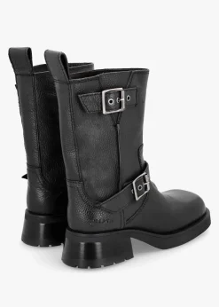Online MIISTA Renate Black Leather Biker Boots